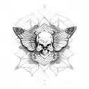 skull moth tattoo design idea