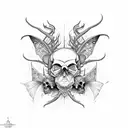 skull moth tattoo design idea