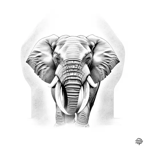 powerlifting elephant tattoo design idea