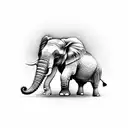 A powerful elephant trunk curling a barbell tattoo design idea