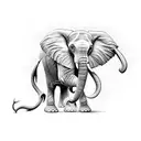 A powerful elephant trunk curling a barbell tattoo design idea