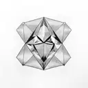 black wing inside a diamond shape tattoo design idea