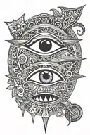 osiris and eye tattoo design idea