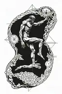 Vitruvian man tattoo design idea