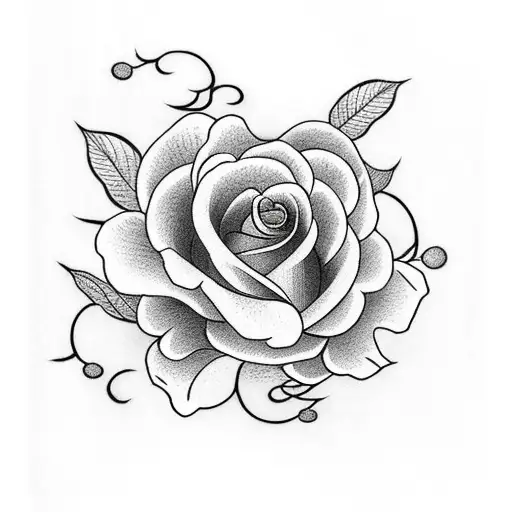 roses with vines tattoo design idea
