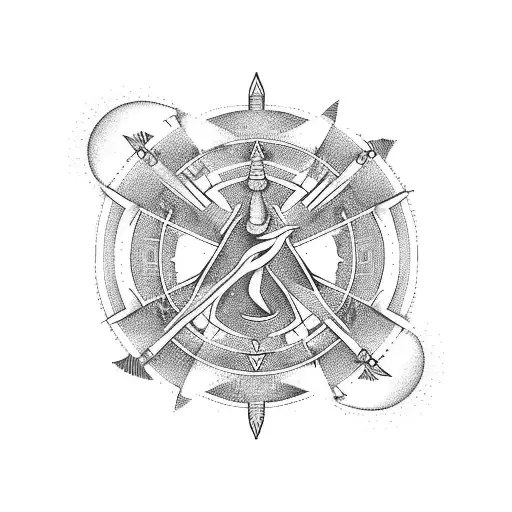 sagittarius, virgo and capricorn fusion tattoo design idea