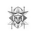 sagittarius, virgo and capricorn fusion tattoo design idea