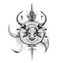 sagittarius, virgo and capricorn fusion zodiac tattoo design idea