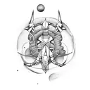 sagittarius, virgo and capricorn fusion zodiac tattoo design idea