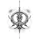 sagittarius, virgo and capricorn fusion zodiac tattoo design idea