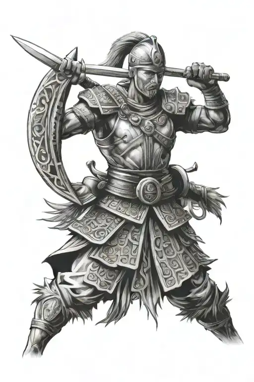 old turkic warrior tattoo design tattoo design idea