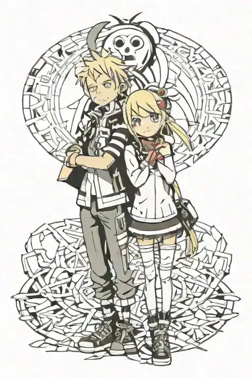 Maka and soul from soul eater  tattoo design idea