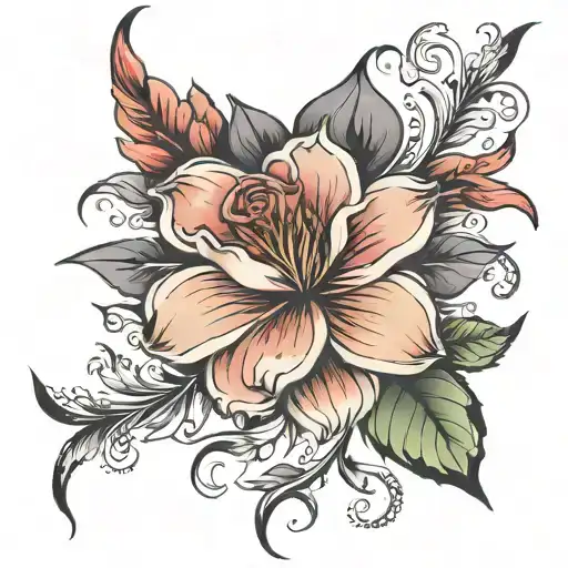 let them with a flower blooming tattoo design idea