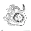 girl with two snakes tattoo design idea