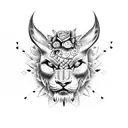 pantera com flores  tattoo design idea
