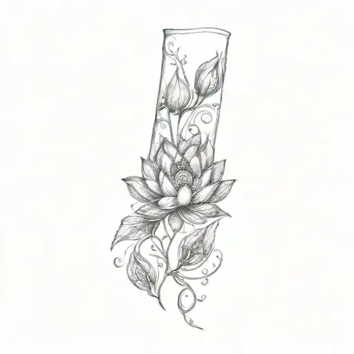 lotos flower tattoo design idea