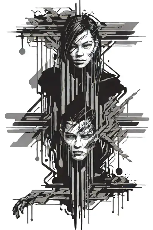 matrix paint stroke line tattoo tattoo design idea