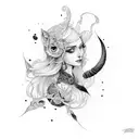 lilith com asas  tattoo design idea