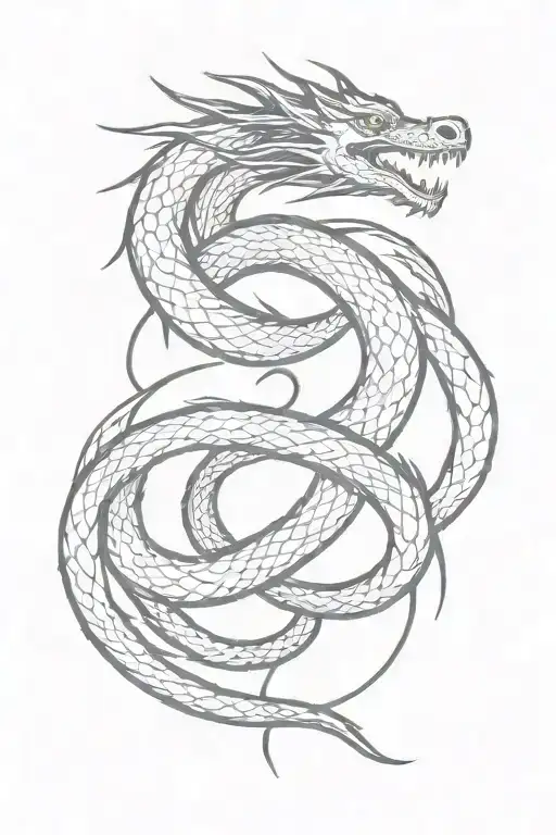 infinity symbol dragon tattoo design idea