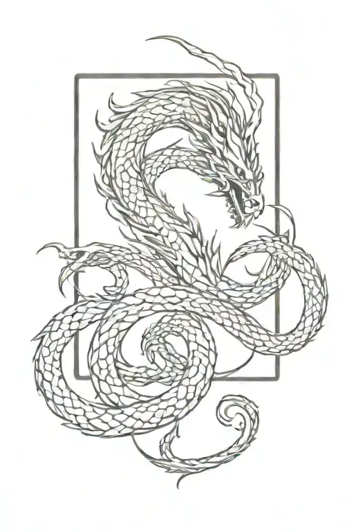 dragon in infinity symbol shape tattoo design idea