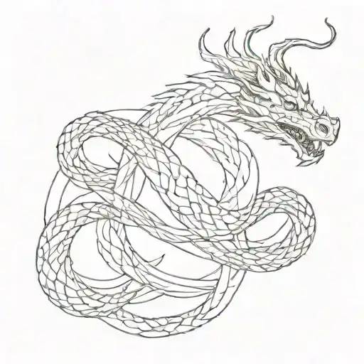 dragon in the shape of an infinity symbol combined tattoo design idea