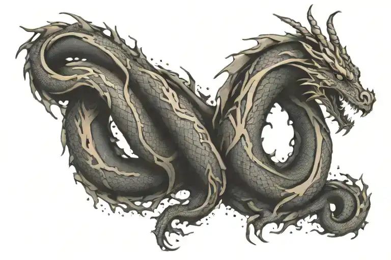 dragon in the shape of an infinity symbol  tattoo design idea