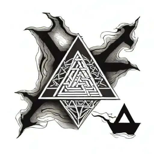 valknut 3 triangle pendant tattoo design idea