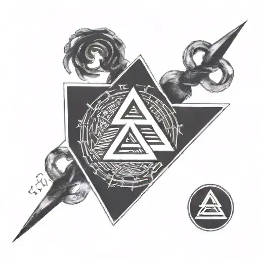 valknut 3 triangle pendant tattoo design idea