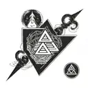 valknut 3 triangle pendant tattoo design idea