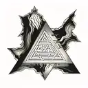 valknut 3 triangle pendant tattoo design idea
