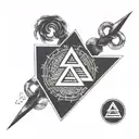 valknut 3 triangle pendant tattoo design idea