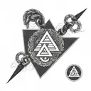 valknut 3 triangle pendant tattoo design idea
