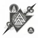 valknut 3 triangle pendant tattoo design idea