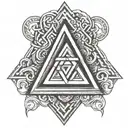 valknut 3 triangle pendant tattoo design idea