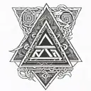 valknut 3 triangle pendant tattoo design idea