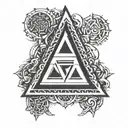 valknut 3 triangle pendant tattoo design idea
