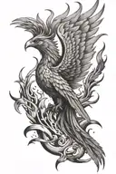 phoenix rising from ashes tattoo design idea