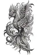 phoenix rising from ashes tattoo design idea