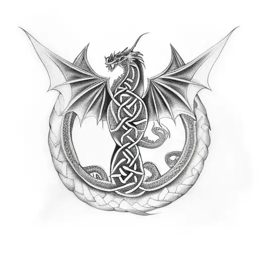 celtic dragon tattoo design idea