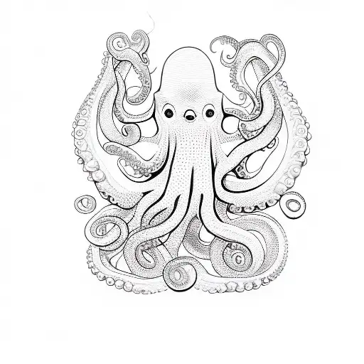 an octopus with tentacles tattoo design idea