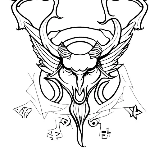 baphomet line drawing