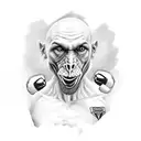 stork as a human boxer  tattoo design idea