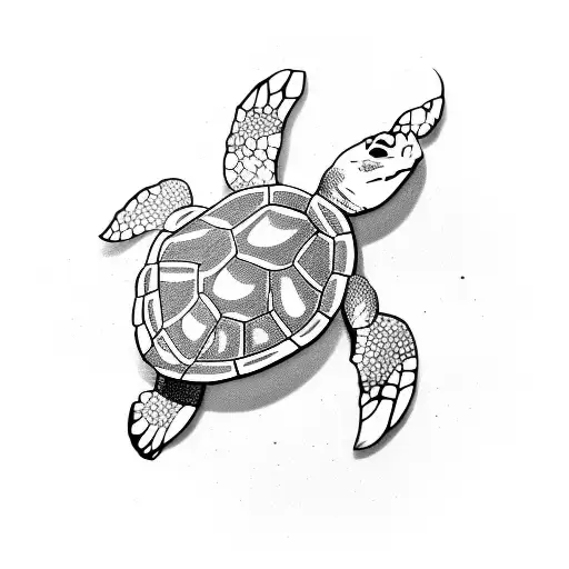 Drunk turtle playing jazz drums tattoo design idea