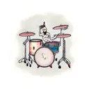 Drunk turtle playing jazz drums tattoo design idea