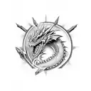 dragon with spikes tattoo design idea