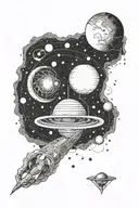 ancient egypt astral projection solar system planets sleeve  tattoo design idea