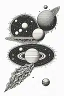 ancient egypt astral projection solar system planets sleeve  tattoo design idea