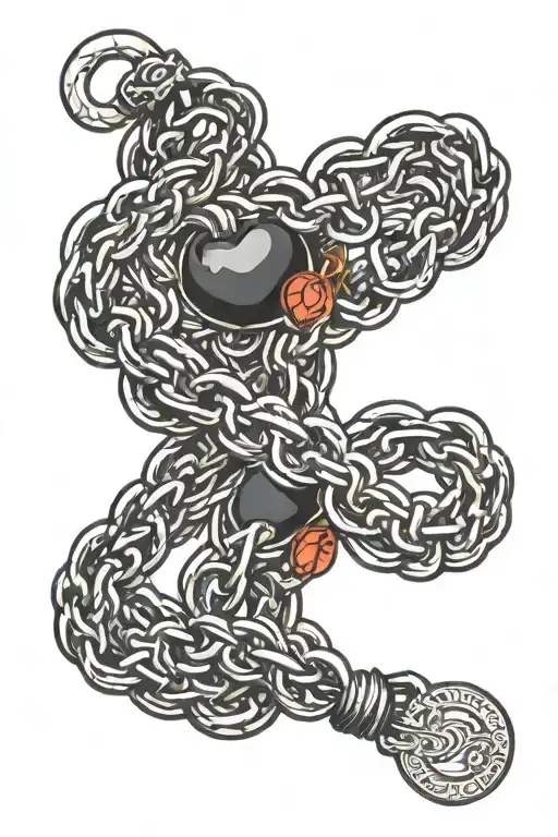 judgement chain of kurapika chain and heart intertwined tattoo design idea