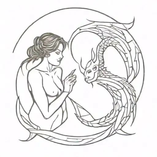 the morrigan godess and scorpion half lady half scoripon  tattoo design idea
