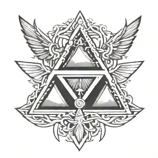 triforce zelda point tattoo design idea